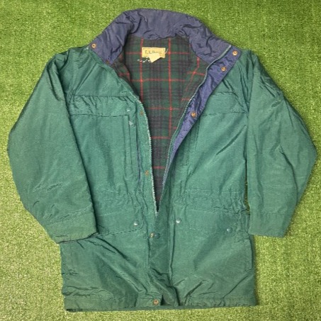Vintage 90s LL Bean Green Blanket Lined Jacket Size Small