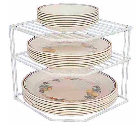 Panacea 9-1/4 x 10-7/8 x 8-1/2 White Corner Organizer, Kitchen Rack