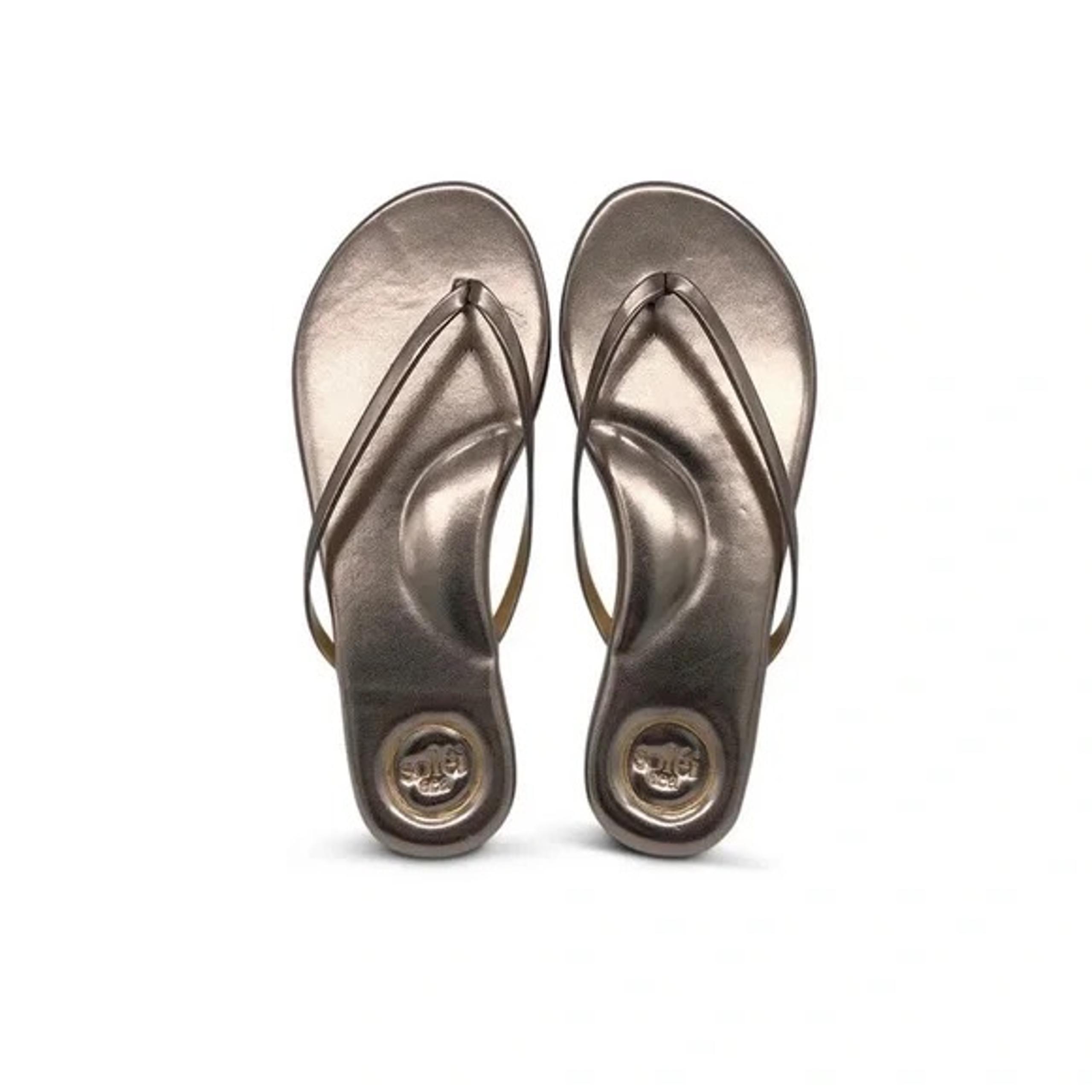 Solei Sea India Metallic Pewter Sandal 8/39