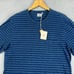 Faherty T-Shirt Adult Large Blue Deep Sea Stripe Pocket Tee Short Sleeve Men NEW