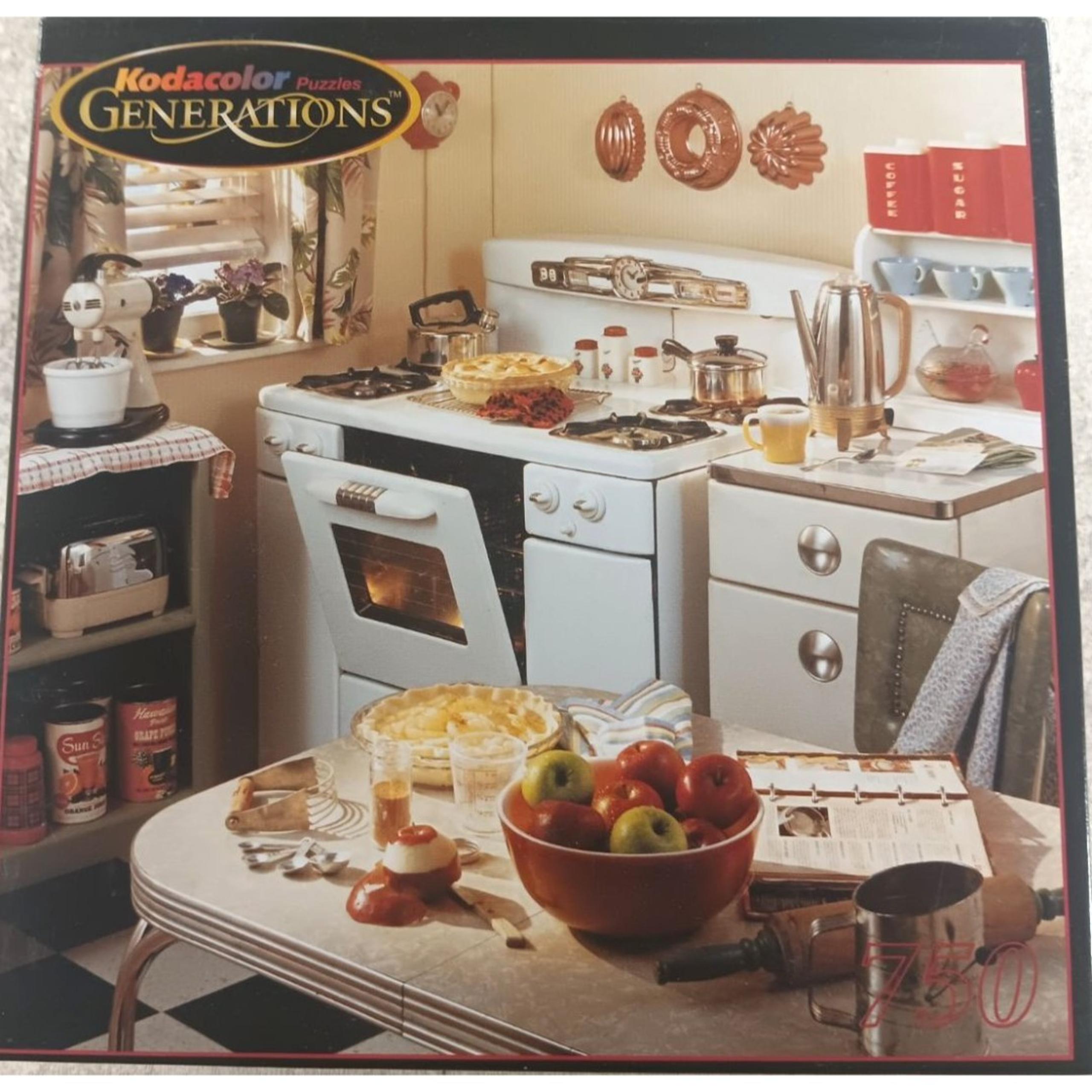 1950 Kitchen 750 Piece Jigsaw Puzzle Rare Vintage Roseart Kodacolor Generations