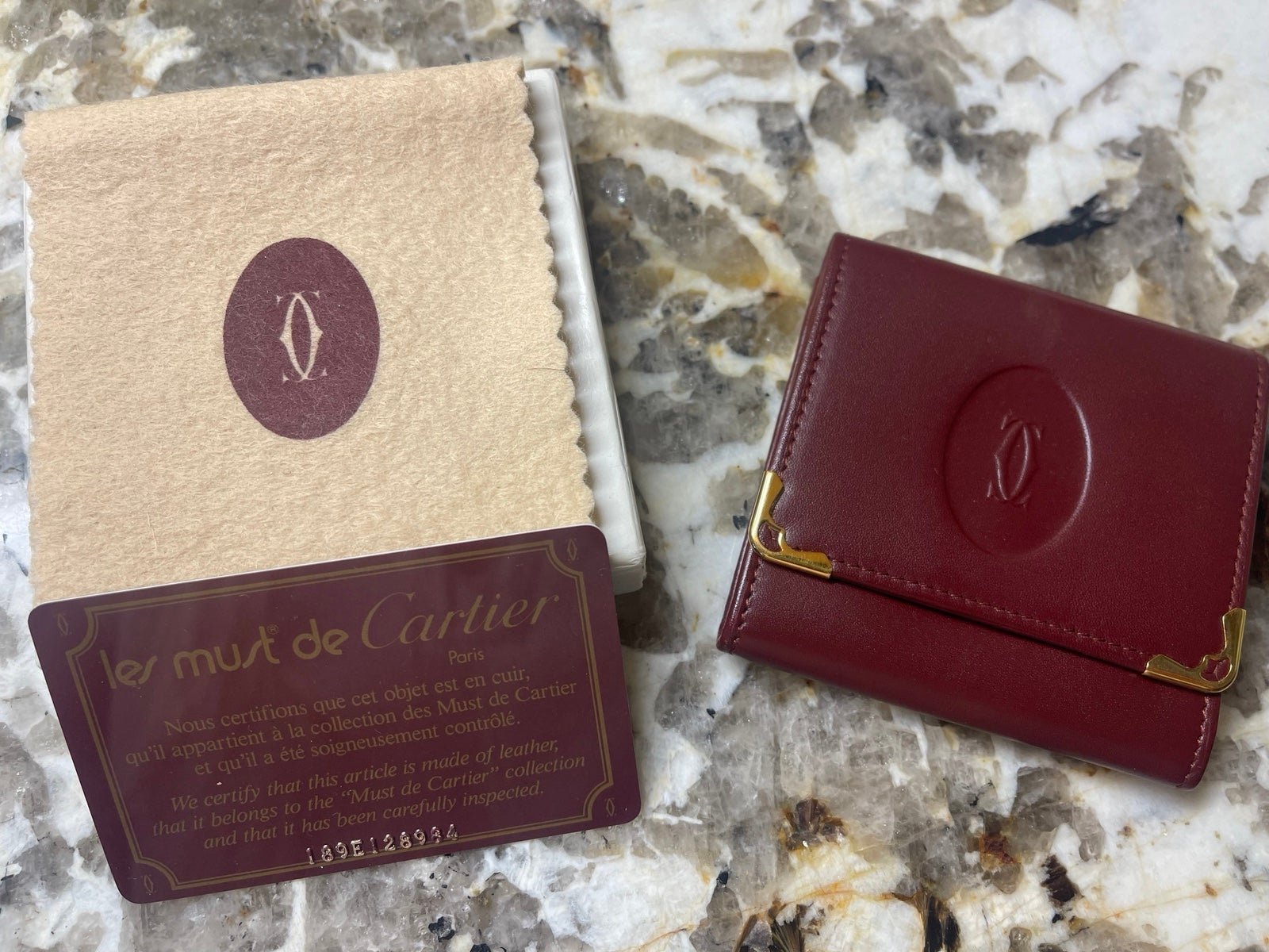 New CARTIER Coin Pouch with Box, Authenticity Card and Cloth