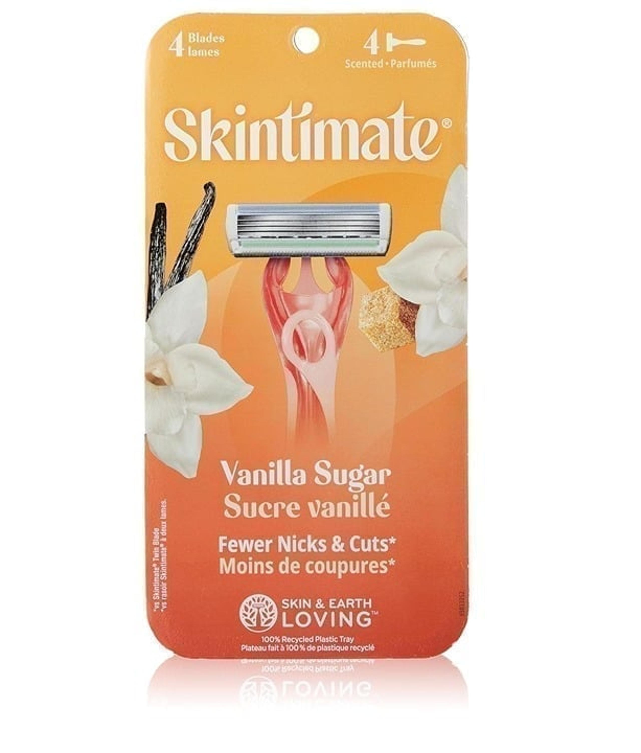Skintimate Vanilla Sugar Women's Disposable Razors, 4 Count - 4 blades per razor