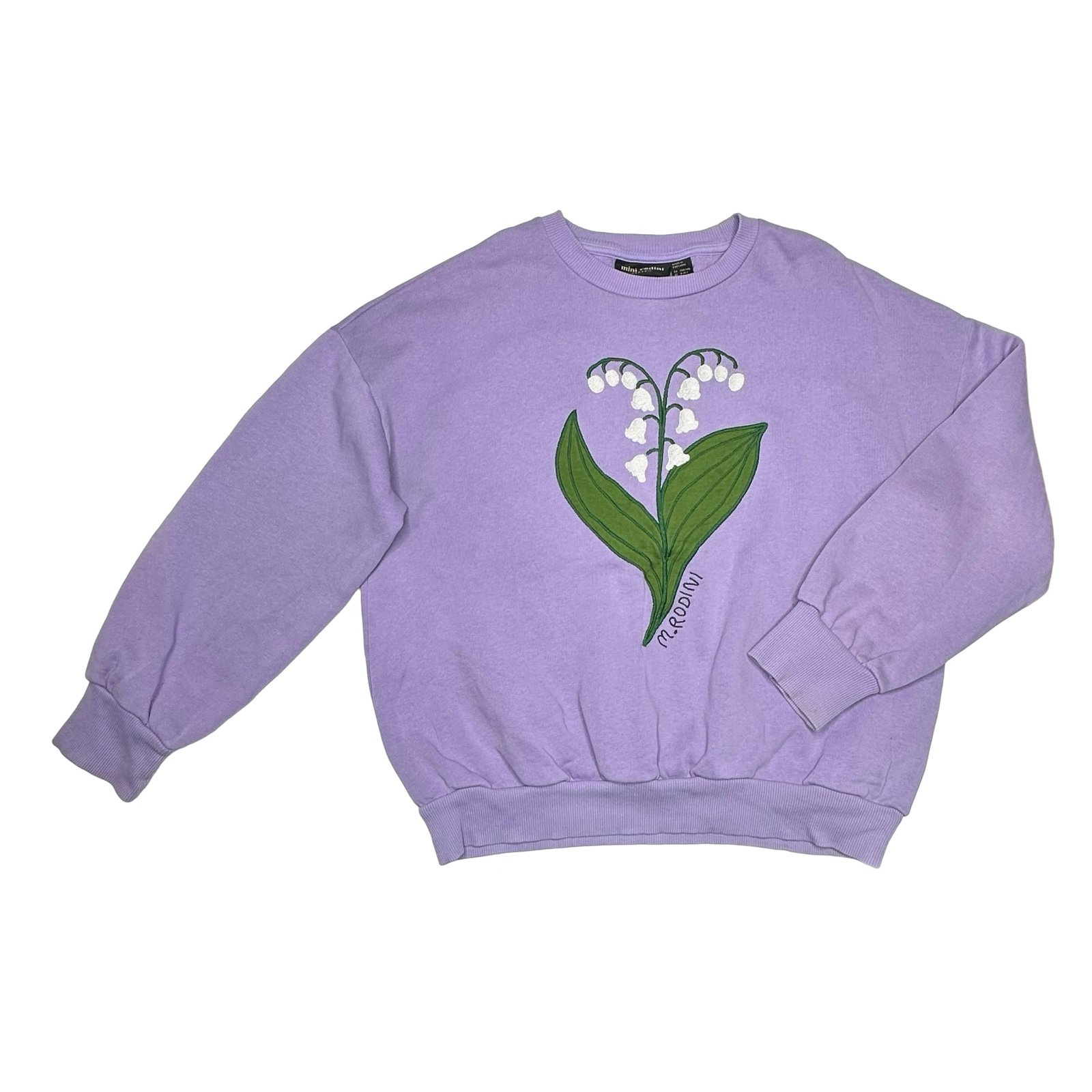 Mini Rodini Purple Lily Of The Valley Emb Sweatshirt