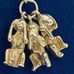 14 K yellow gold three wise monkey 3D charm/pendant 5.3 grams