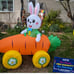 5 Feet Inflatable Easter Blow Up Carrot with 2 Little Cute Rabbits