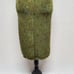Vintage A. Aubrey Green Paisley Stretchy Pin-up Tie Bust Midi Bodycon Dress S