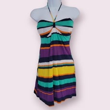 Y2k stripes halter top