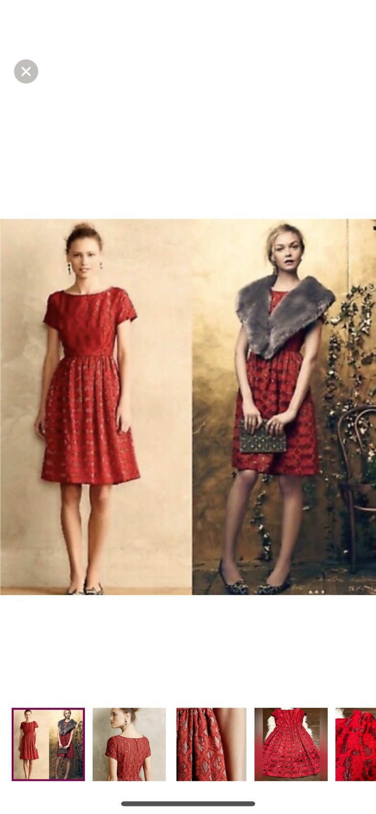 ANTHROPOLOGIE MOULINETTE SOEURS *RARE* ‘Rubied Lace Dress’ 189