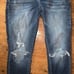 Kancan distressed raw hem dark wash 7/27 stretchy ankle jeans