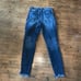 Kancan distressed raw hem dark wash 7/27 stretchy ankle jeans
