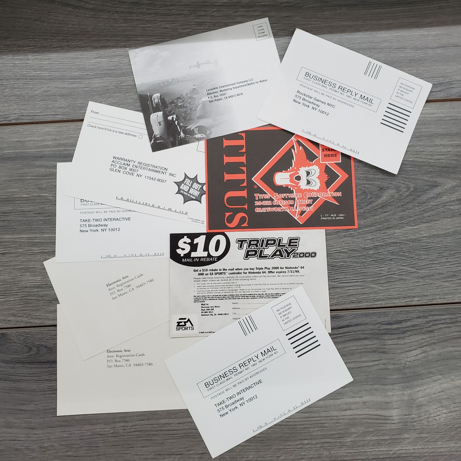 nintendo 64 n64 Registration Card Insert Lot Of 9 Warranty