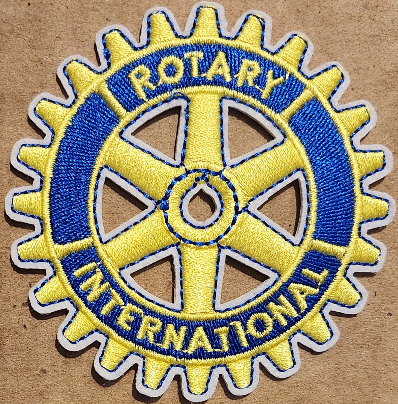 Rotary International embroidered Iron on patch 6 ct.