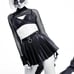 Spade Pleated Micro Mini Skirt - Unleash Your Inner Dark Queen (XS)