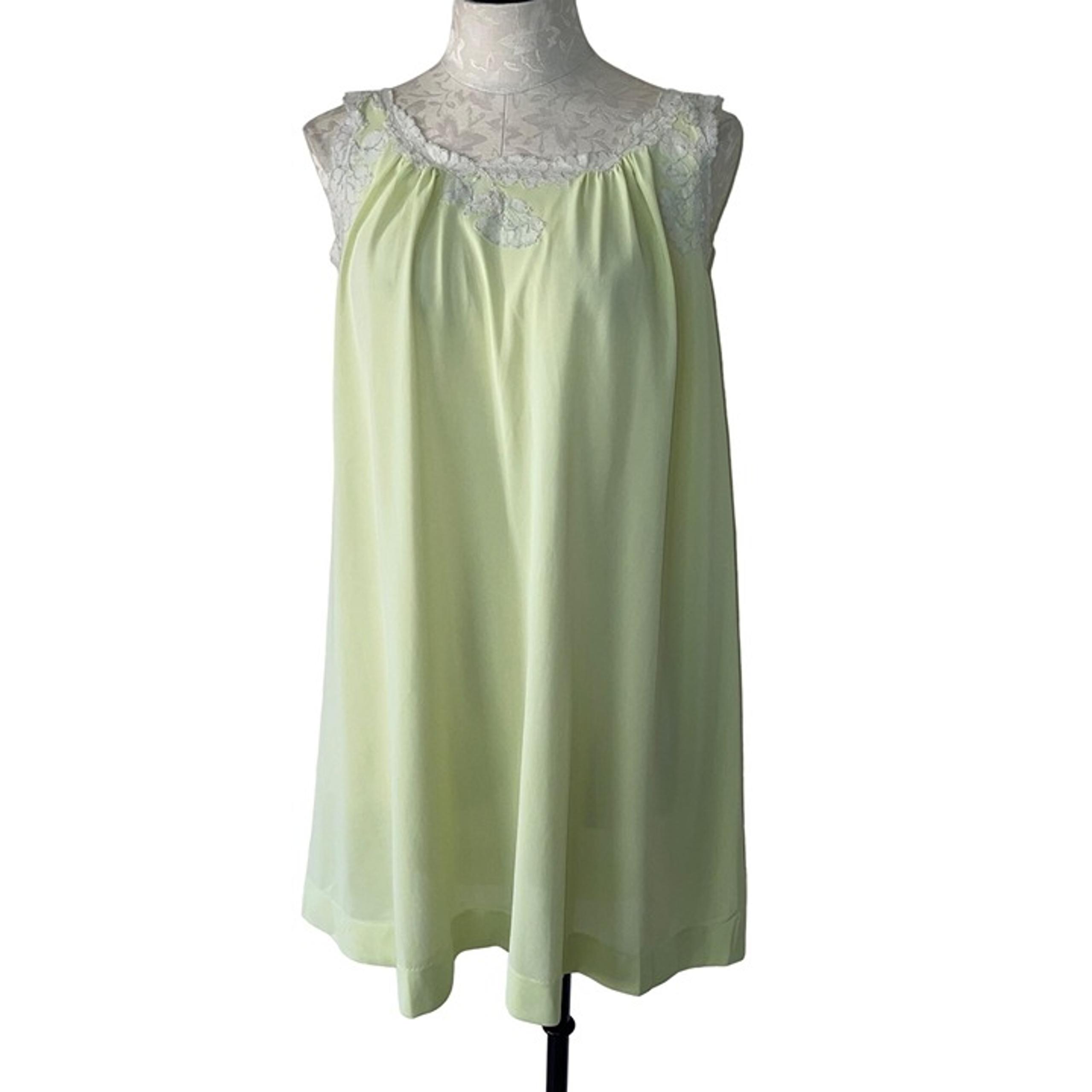 Gossard Artemis Vintage Womens Nightgown Size Small Green Baby Doll Nylon