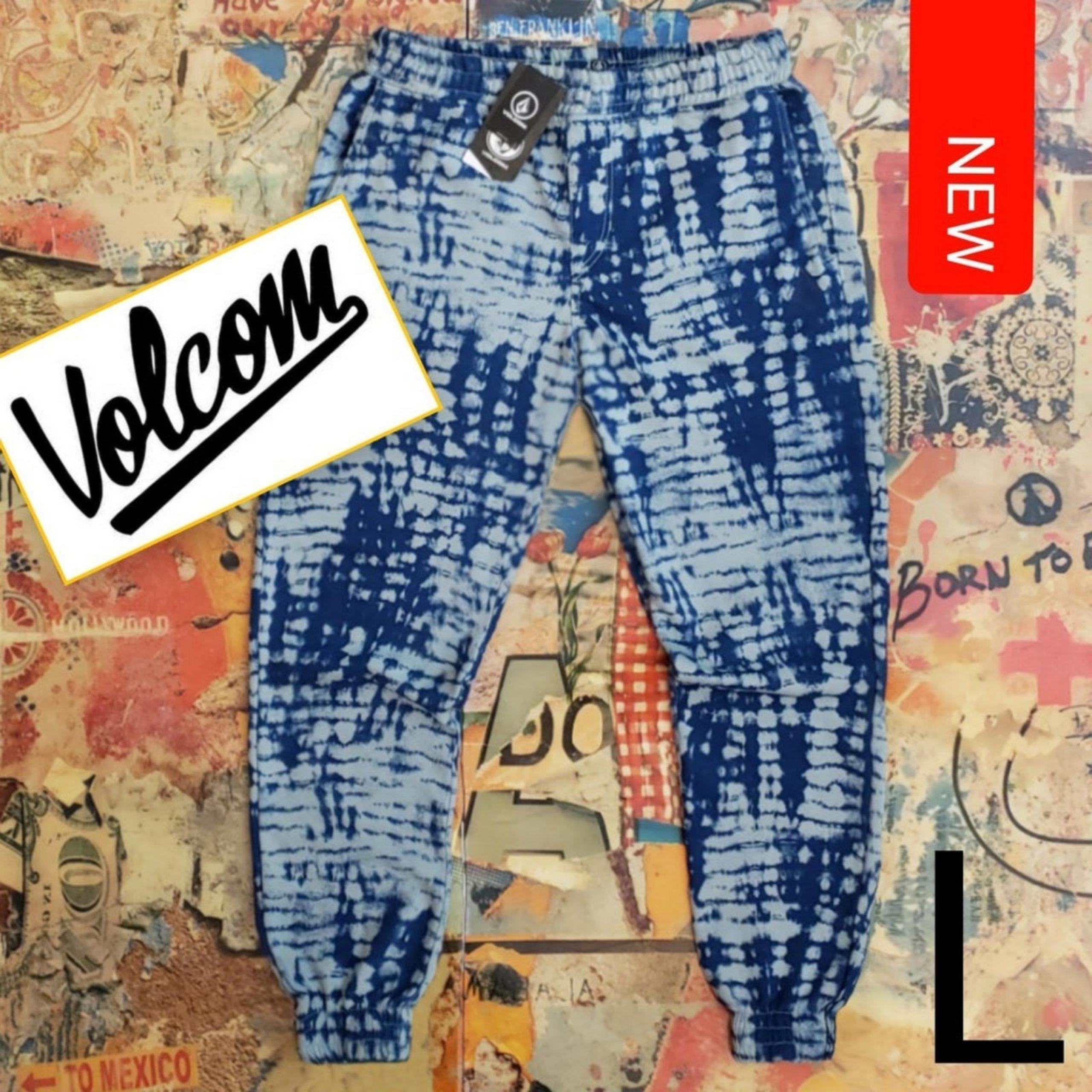 $65 New Volcom Mens Tie-Dye Fleece Joggers! L