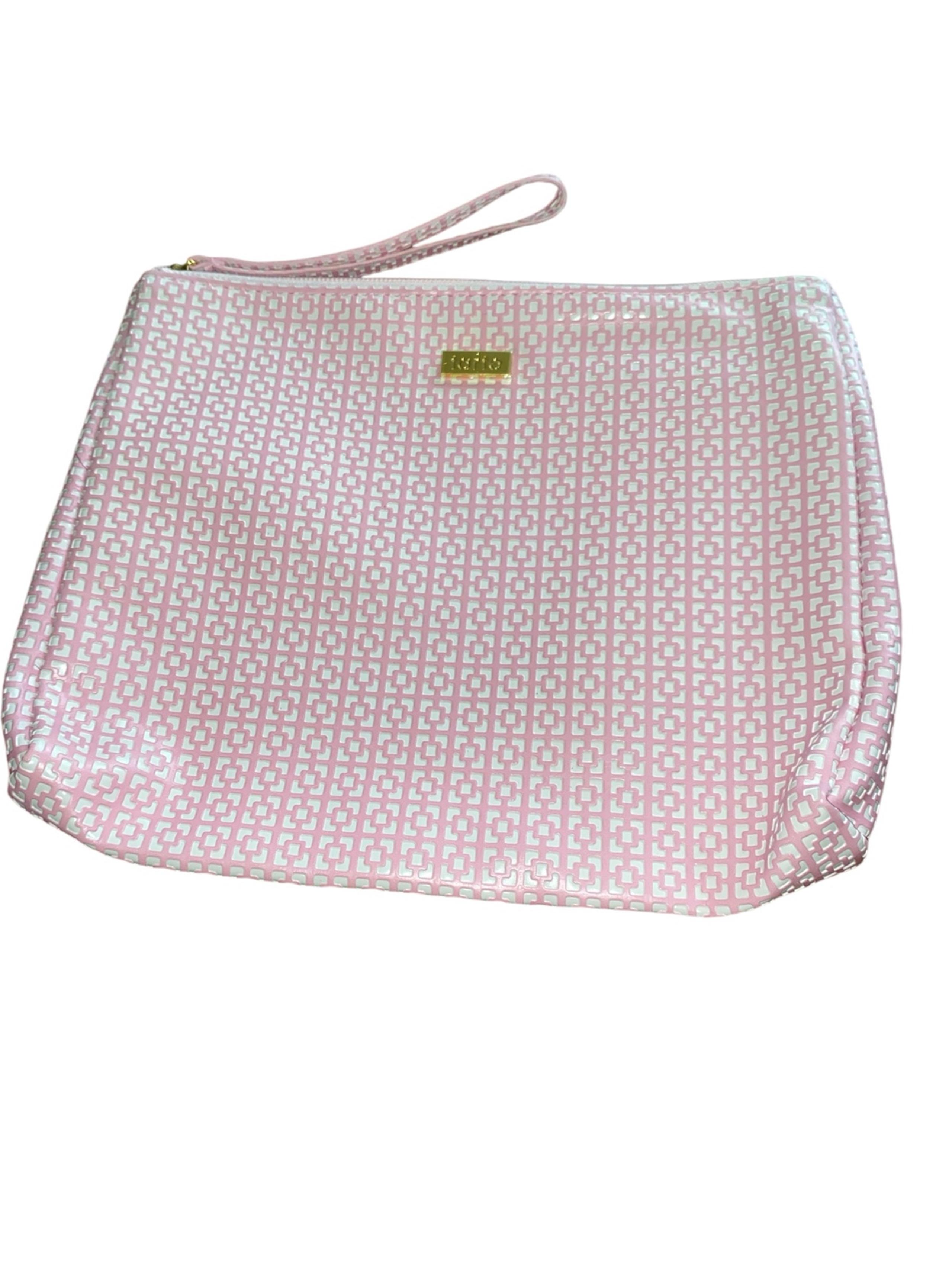TARTE PINK & WHITE WRISTLET COSMETIC MAKE UP BAG 10.5 X 8.5 NEW WITHOUT TAGS