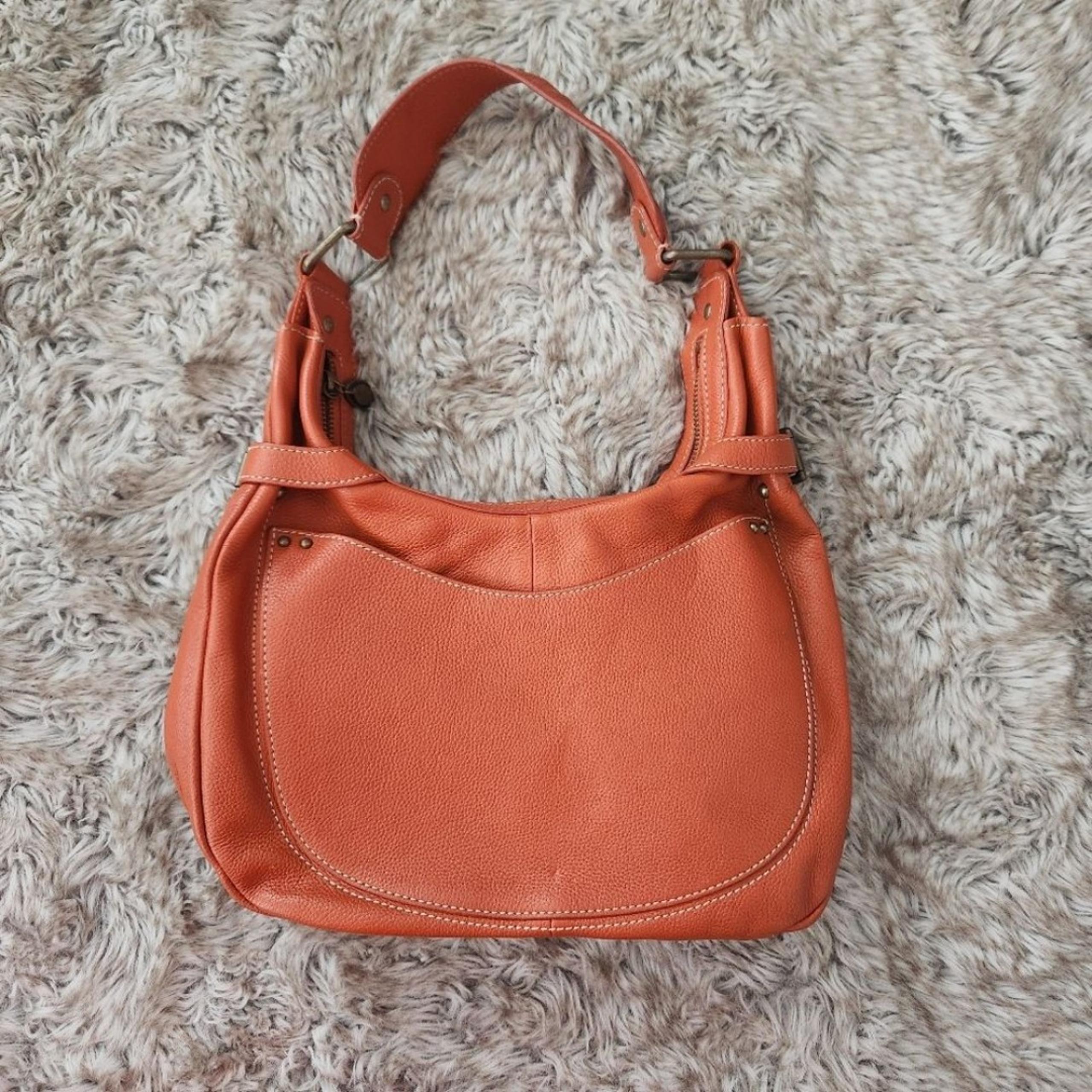 Gianni Bini Orange Leather Shoulder Bag