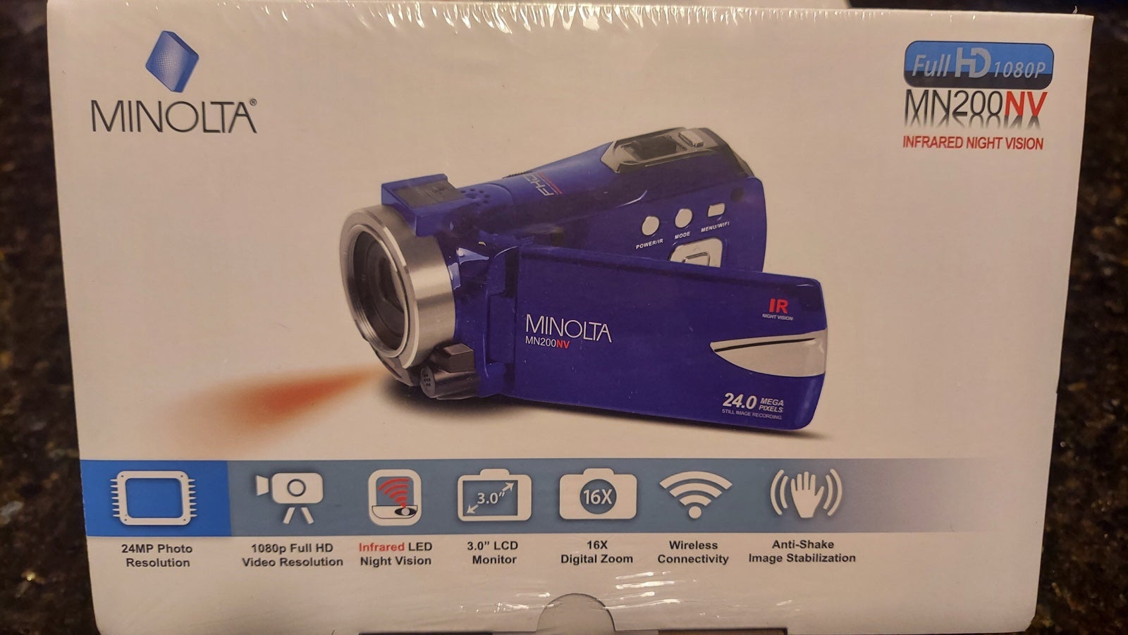 Minolta MN200NV 1080p Full HD Night Vision Camcorder with WiFi Minolta MN200NV 1080p Full HD Night Vision Camcorder with WiFi