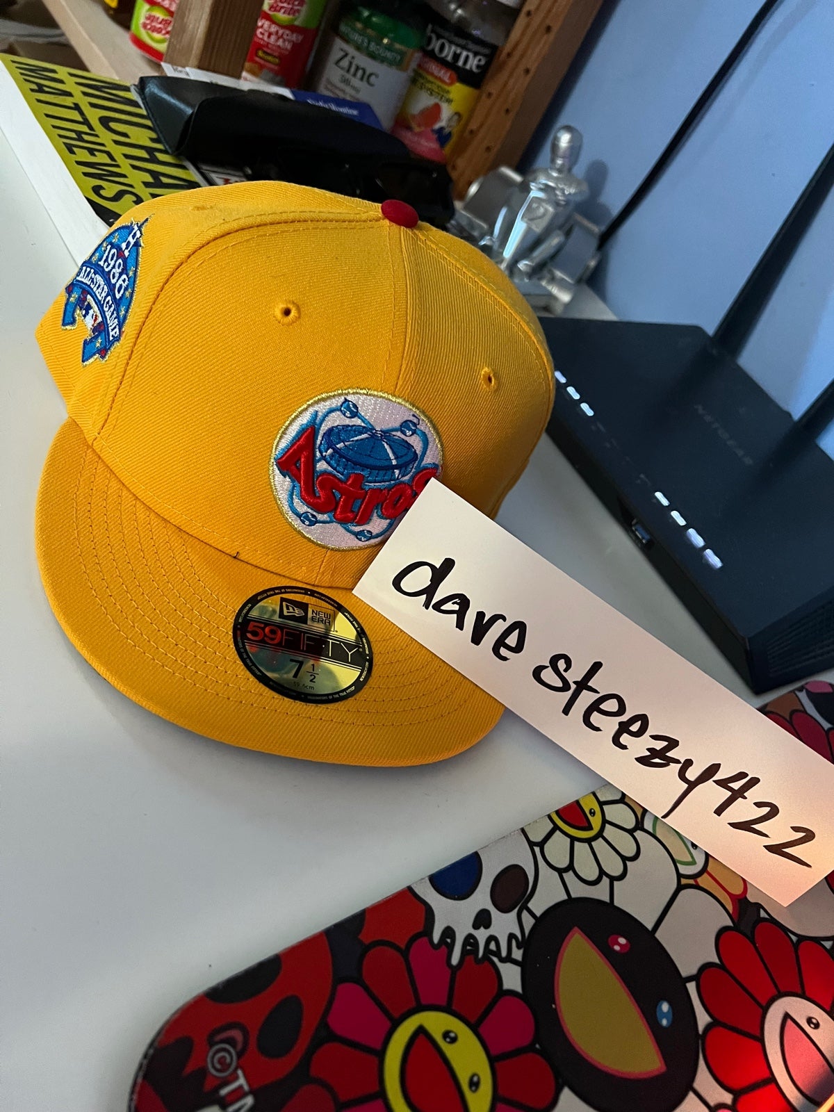 New Era Houston Astros Ballpark Snacks 1986 ASG Patch Hat Club Exclus size 7 1/2