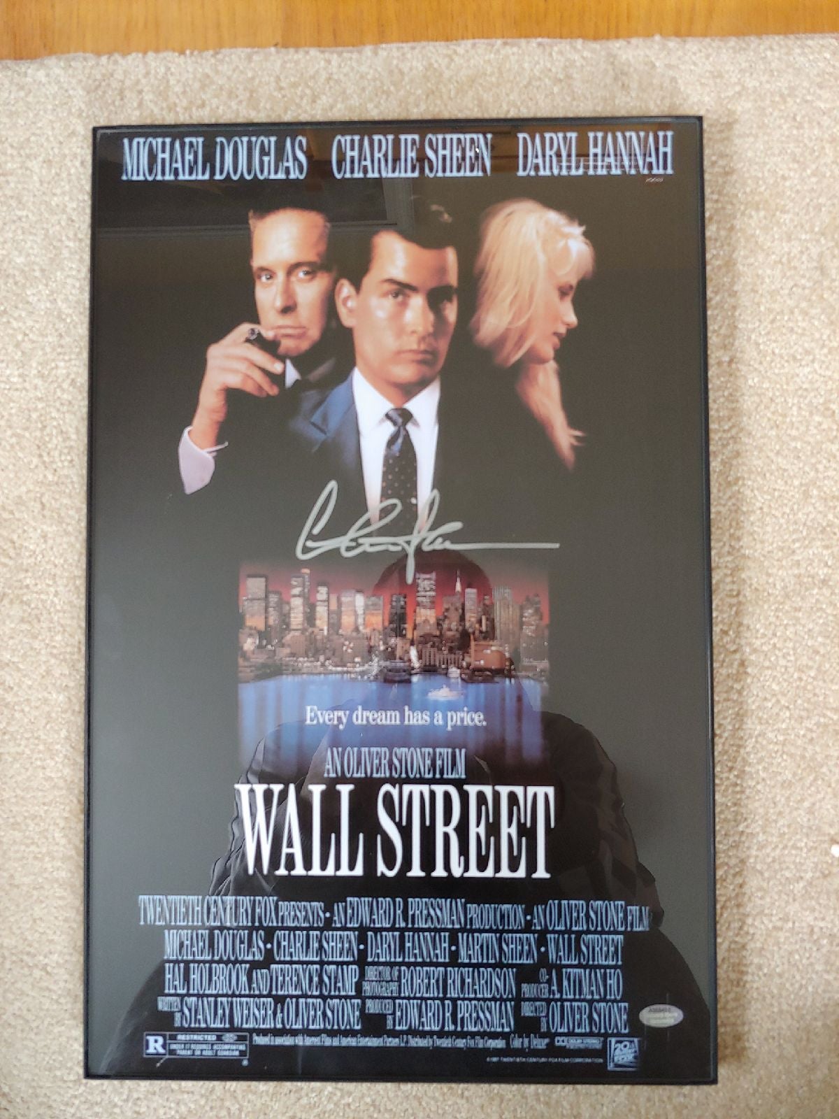 Charlie Sheen signed 11x17 Wall Street P