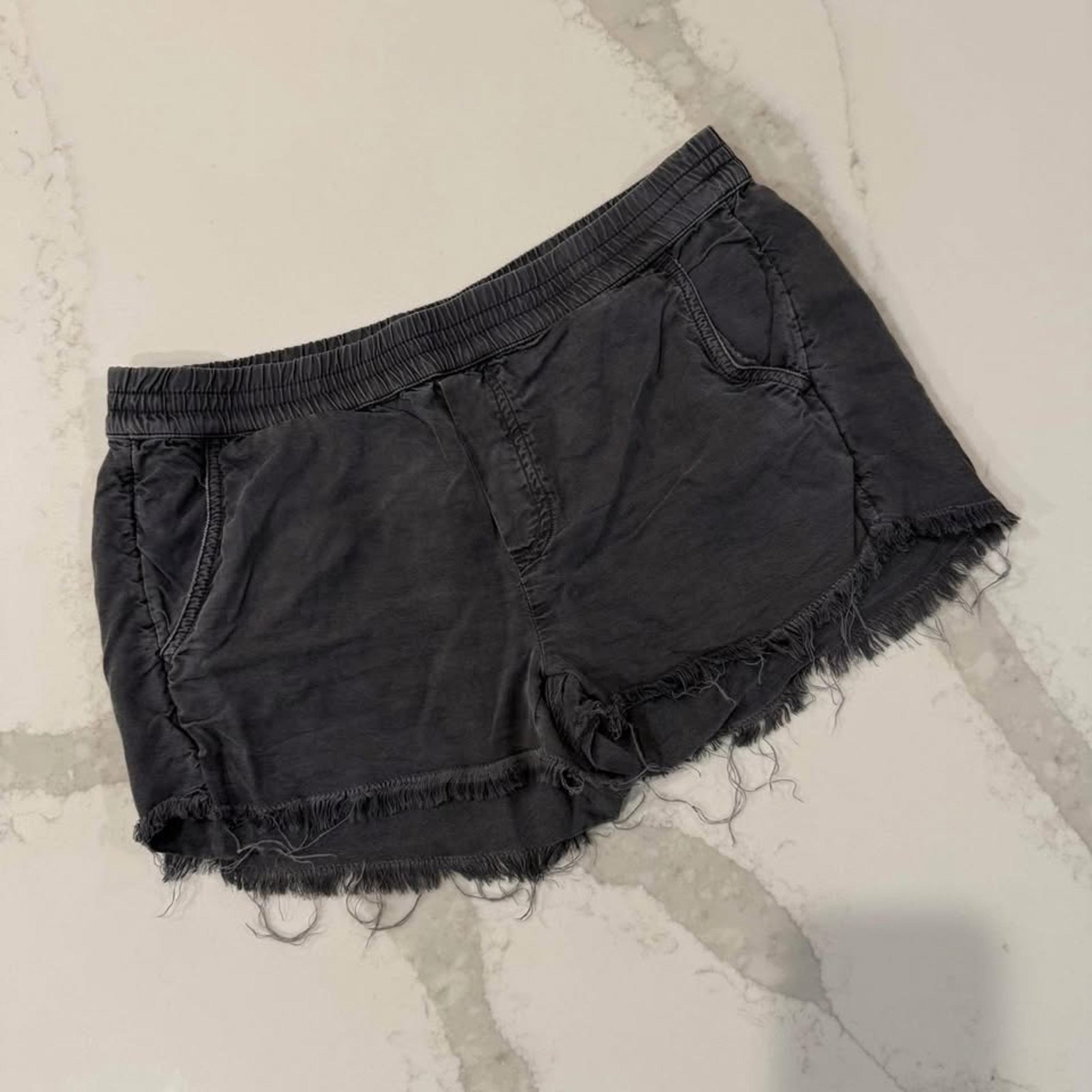 Aerie American Eagle Pull On Frayed Hem Shorts Women’s XS Charcoal Gray Cutoff