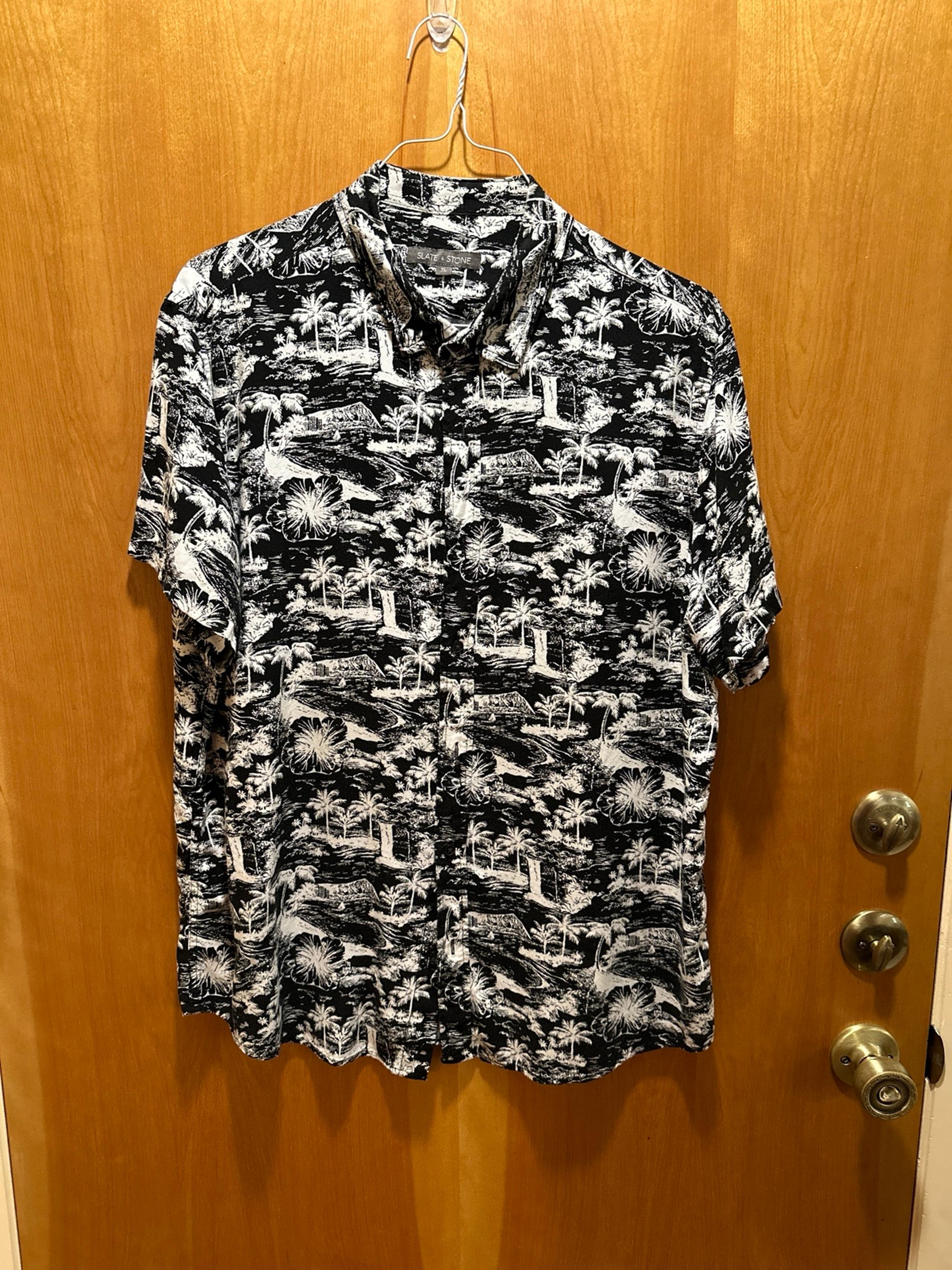 Slate and stone button-down shirt