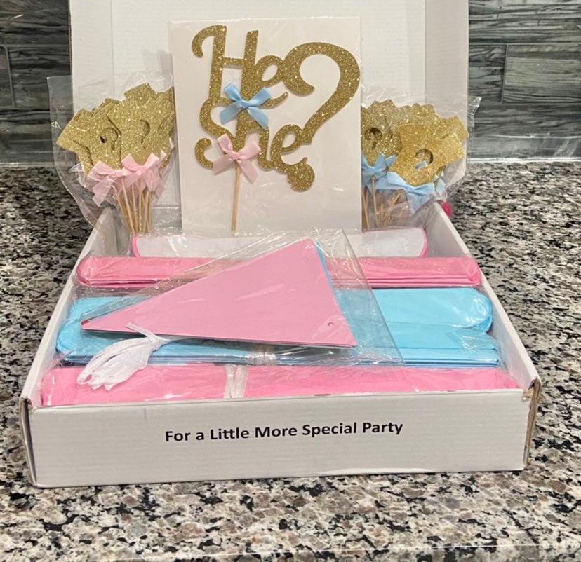 Gender Baby Reveal Baby Shower Kit