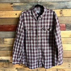 Carhartt Relaxed‎ Fit Gray And Red Plaid Button Down Size XL