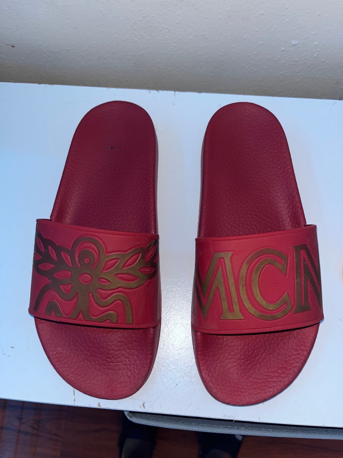 Red MCM Slides Original price 300