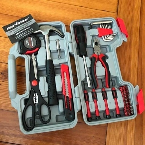 Tool Set General Household Kit with Plastic Toolbox Storage Case Cutting 39piece