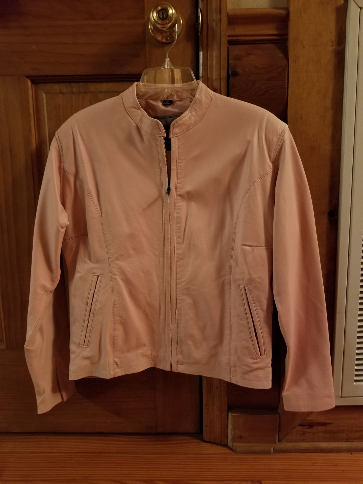 Ladies Pink Leather Jacket & Chaps