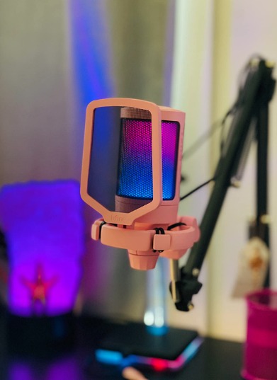 Gaming USB Microphone Kit, PC Streaming Recording Computer RGB Microphone