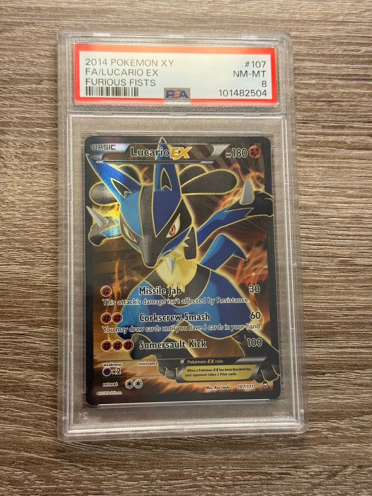 PSA 8 Lucario ex #107 Furious Fist 2014