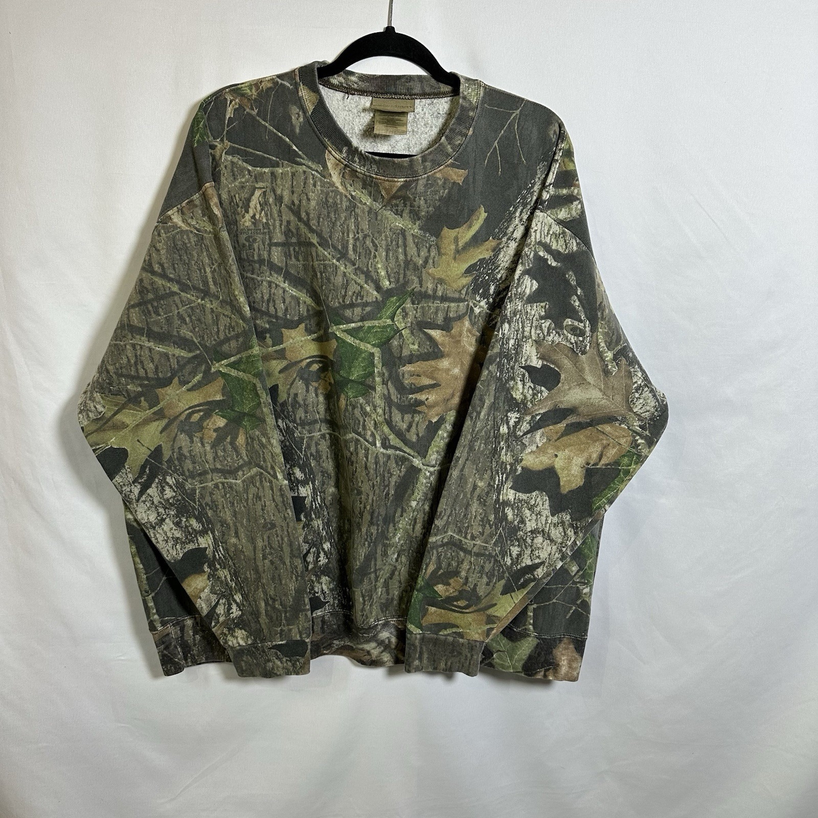 Vtg 90s JERZEES Mossy Oak Break Up Camo Crewneck Sweatshirt Mens 3XL Pullover