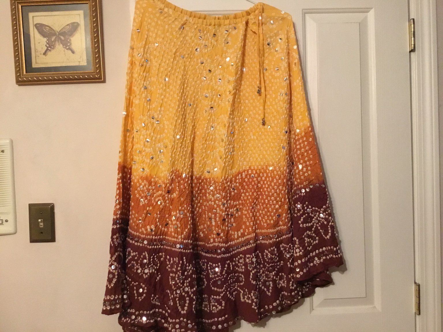 L Pogee Gypsy Style Skirt 100% Cotton Lg