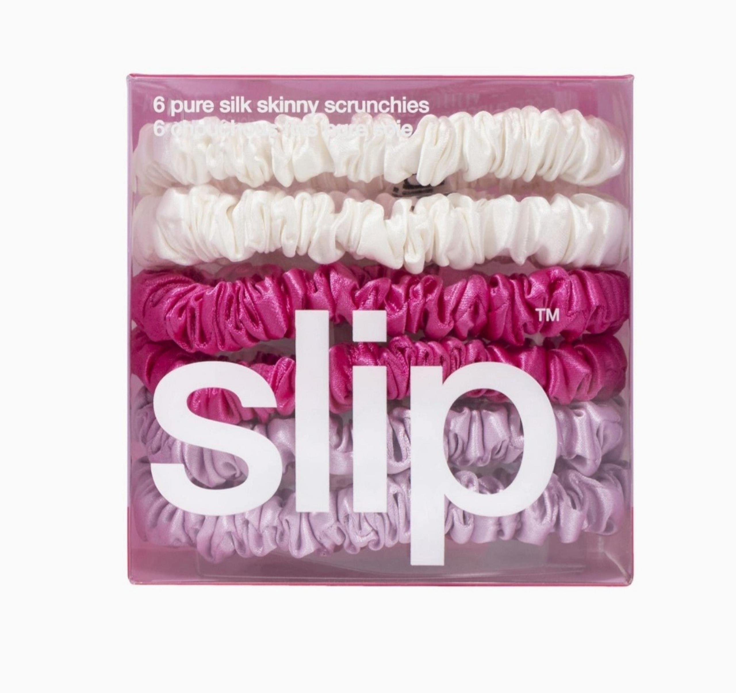 Slip Silk Pure Silk Skinny Scrunchies - Sweet Pea - 6 Scrunchies