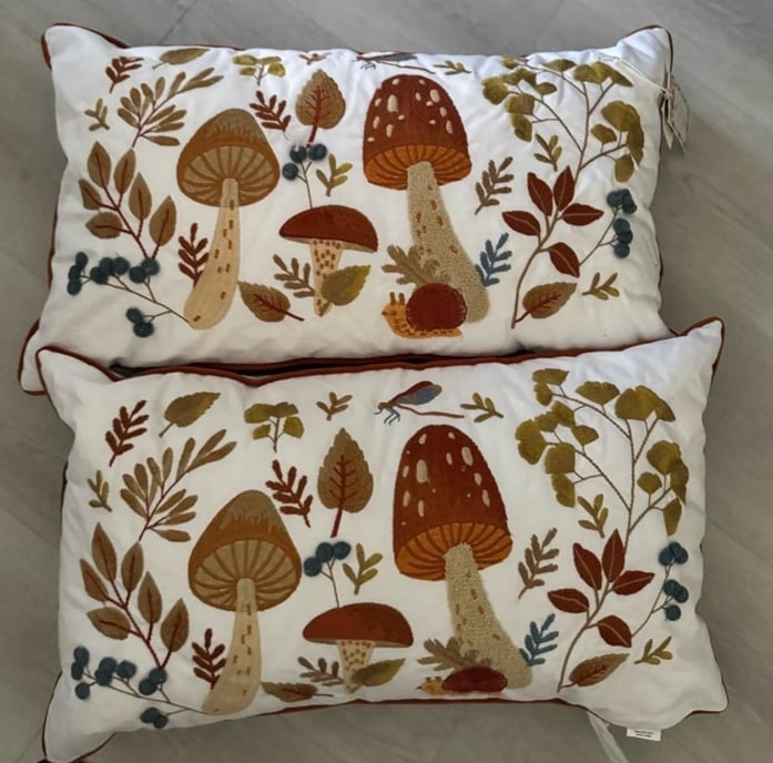 Fall mushrooms pillow set of 2