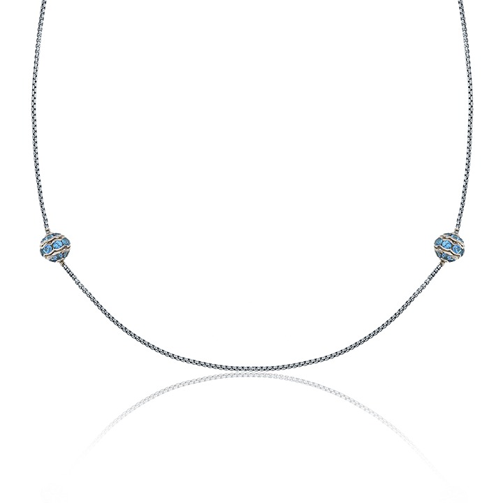 David Yurman 18K Yellow Gold Sterling 13.44ctw Blue Topaz Jewels Bead SN-3027-C