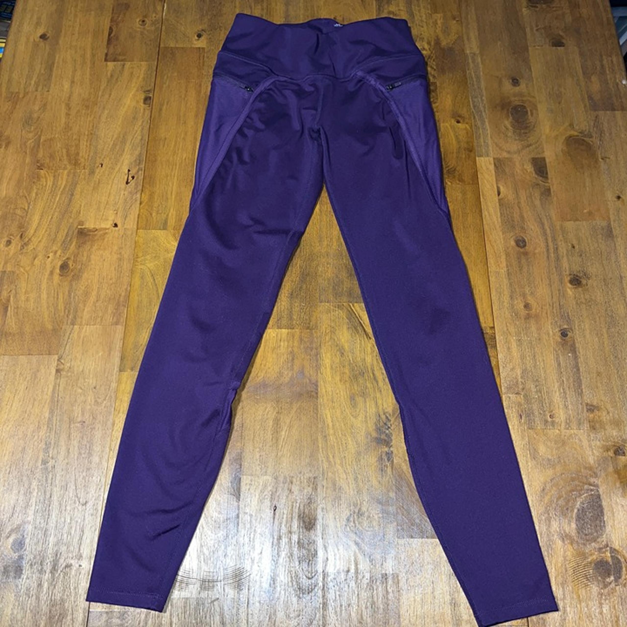 women's athletic leggings purple size small zip pockets 27" inseam - HYLETE