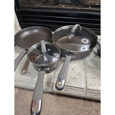 Rachael Ray 8-Piece Nonstick Pots and Pans Cookware Set, GRAY