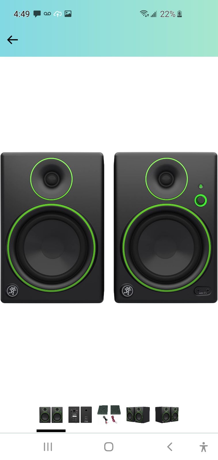 Pair of Mackie CR5BT Monitor Speakers Blue tooth connectivity XLR. TRS. RCA, AUX