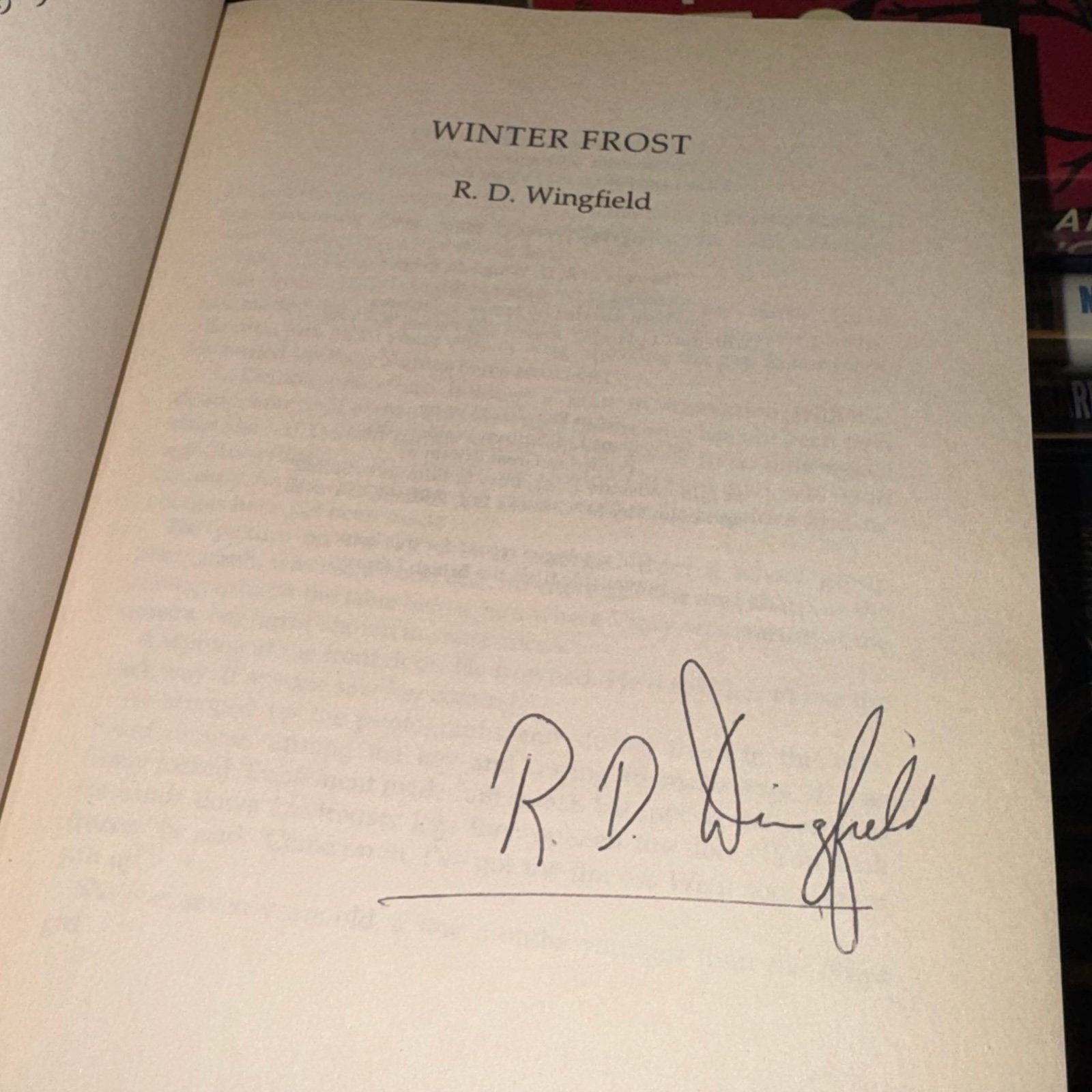 WINTER FROST SIGNED R. D. WINGFIELD UK 1ST