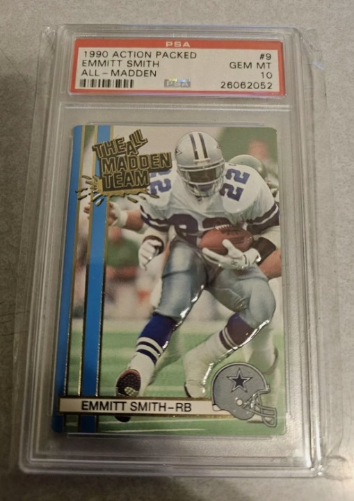 1990 Action Packed All Madden #9 Emmitt Smith Rookie PSA 10 Football Card