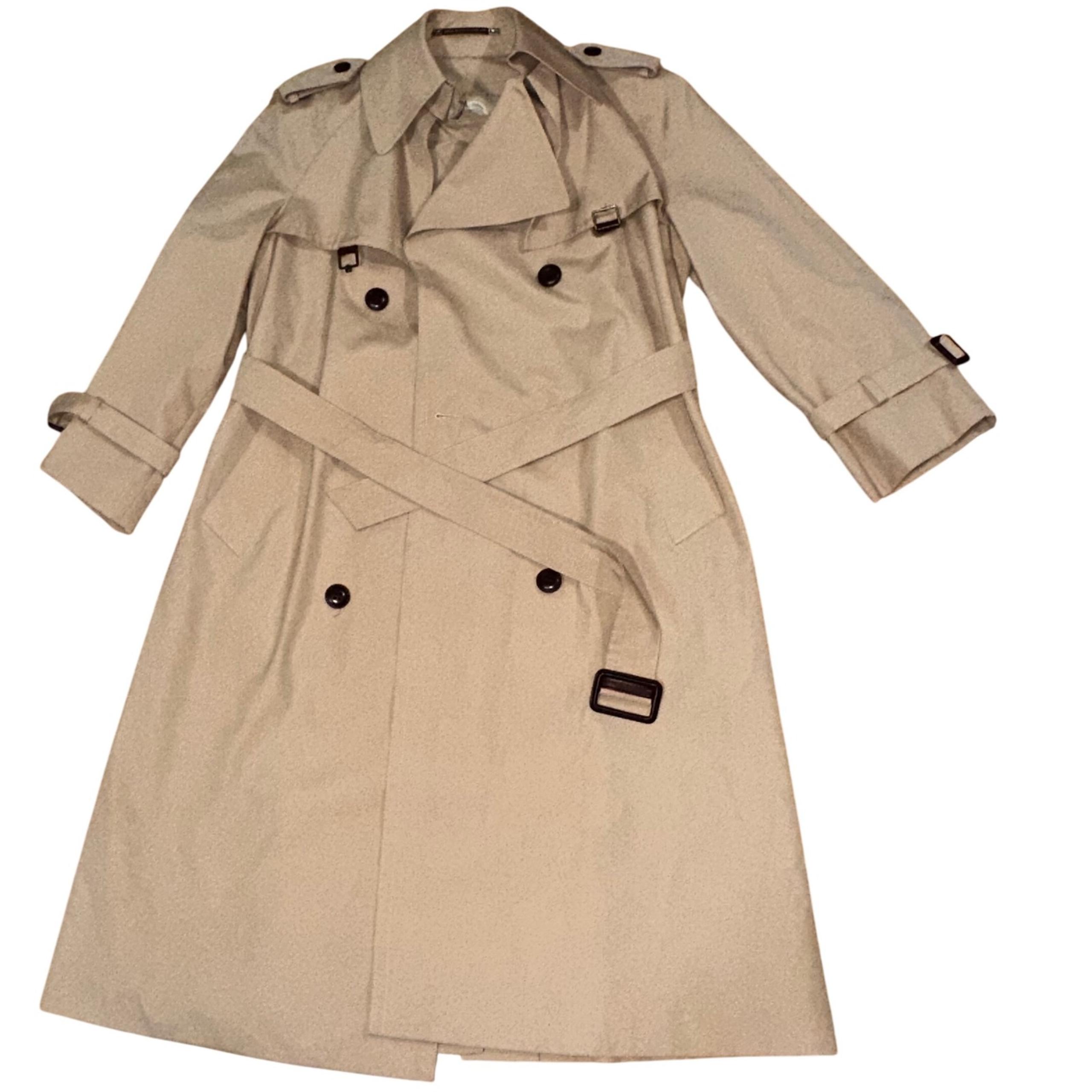 Etienne Aigner Trench Coat Classic Double Breasted Belted Tan Size 10P