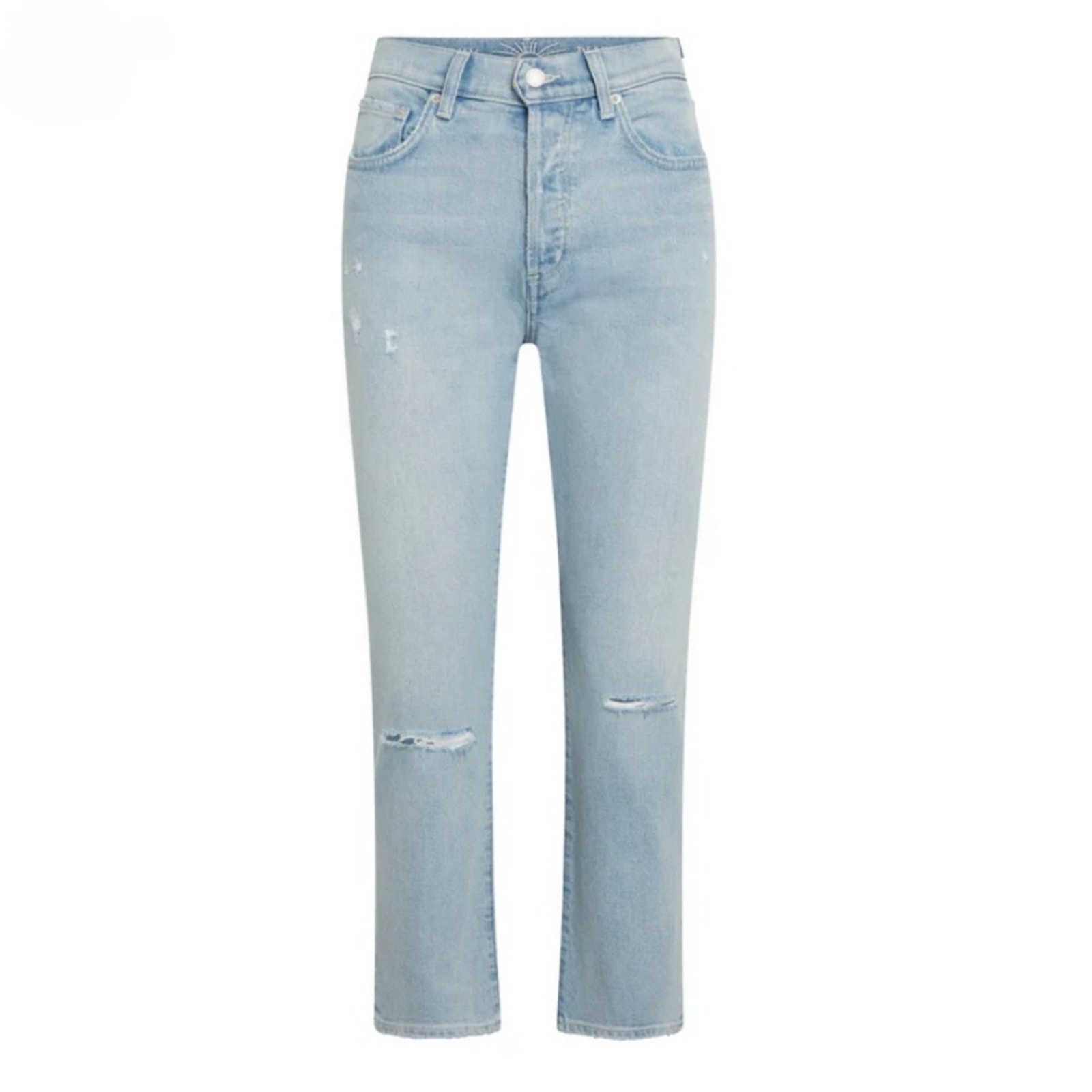 NWT Daily Blue Adriano Goldschmeid Hype Distressed Light Blue Ankle Jean in Dust