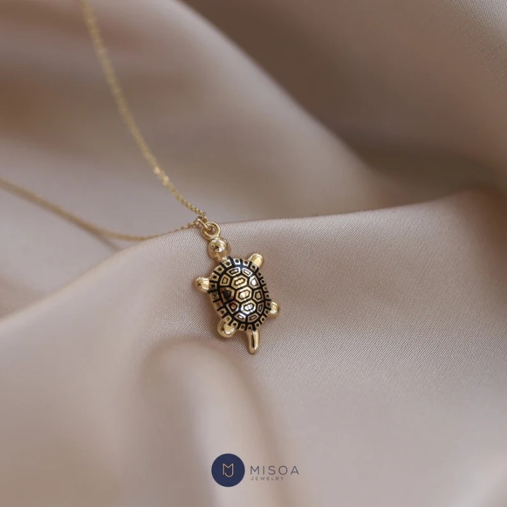 8 6 5 14K Gold Tortoise Pendant, Chain Necklace, Gold Chain, Animal Lover, Every
