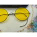 Antique 1920s Round Spectacle Eyeglasses Yellow Lenses With Case