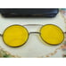 Antique 1920s Round Spectacle Eyeglasses Yellow Lenses With Case