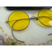 Antique 1920s Round Spectacle Eyeglasses Yellow Lenses With Case